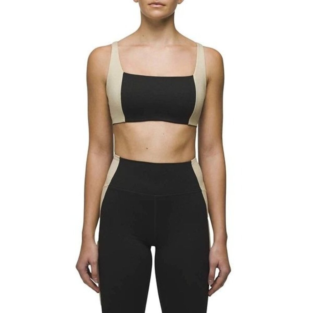 PrAna Heavana Hot Spell Bra‎ Black/Cliffside Heather Womens Medium Moisture Wick